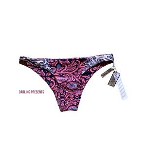 GYPSY 05 SAND REVERSIBLE BIKINI BOTTOM WOMEN PAISLEY PRINT SIZE S
